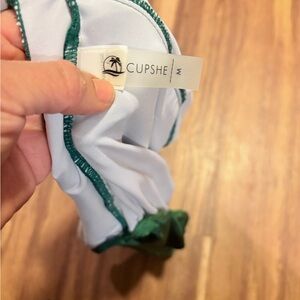 Cupshe Elegant White and Green Swimwear